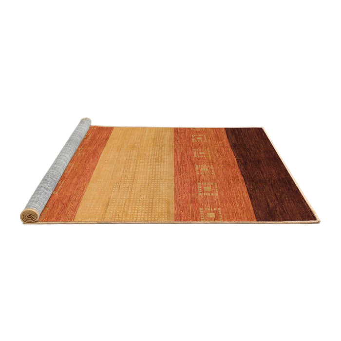 Sideview of Machine Washable Abstract Tomato Red Rug, wshabs1446