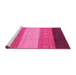 Sideview of Machine Washable Abstract Pink Modern Rug, wshabs1446pnk