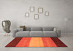 Machine Washable Abstract Orange Modern Area Rugs in a Living Room, wshabs1446org