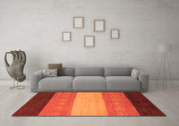 Machine Washable Abstract Orange Modern Rug, wshabs1446org