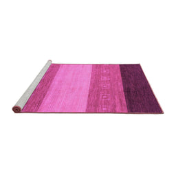Sideview of Machine Washable Abstract Purple Modern Area Rugs, wshabs1446pur