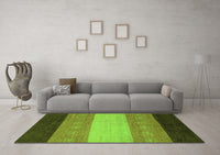 Machine Washable Abstract Green Modern Rug, wshabs1446grn