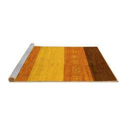 Sideview of Machine Washable Abstract Yellow Modern Rug, wshabs1446yw
