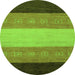 Round Abstract Green Modern Rug, abs1446grn