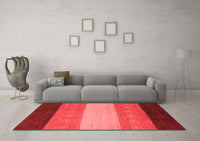 Machine Washable Abstract Red Modern Rug, wshabs1446red