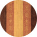 Round Abstract Brown Modern Rug, abs1446brn