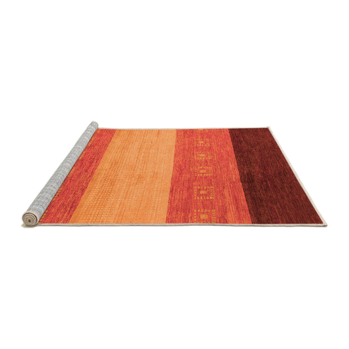 Sideview of Machine Washable Abstract Orange Modern Area Rugs, wshabs1446org
