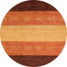 Round Abstract Red Modern Rug, abs1446