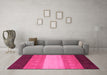 Machine Washable Abstract Pink Modern Rug in a Living Room, wshabs1446pnk