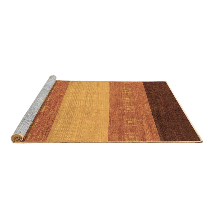 Sideview of Machine Washable Abstract Brown Modern Rug, wshabs1446brn