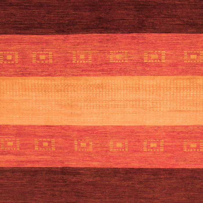 Square Machine Washable Abstract Orange Modern Area Rugs, wshabs1446org