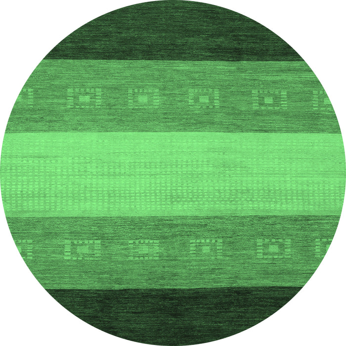 Round Abstract Emerald Green Modern Rug, abs1446emgrn
