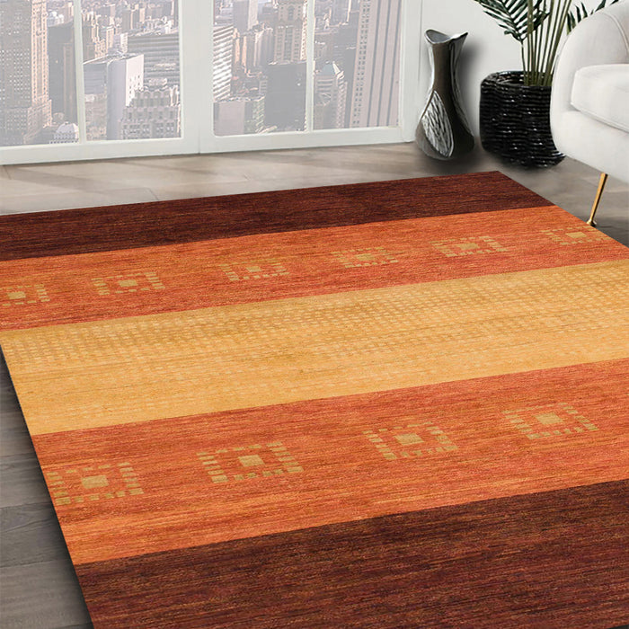 Machine Washable Abstract Tomato Red Rug in a Family Room, wshabs1446