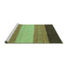 Sideview of Machine Washable Abstract Turquoise Modern Area Rugs, wshabs1446turq