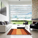 Square Abstract Red Modern Rug in a Living Room, abs1446