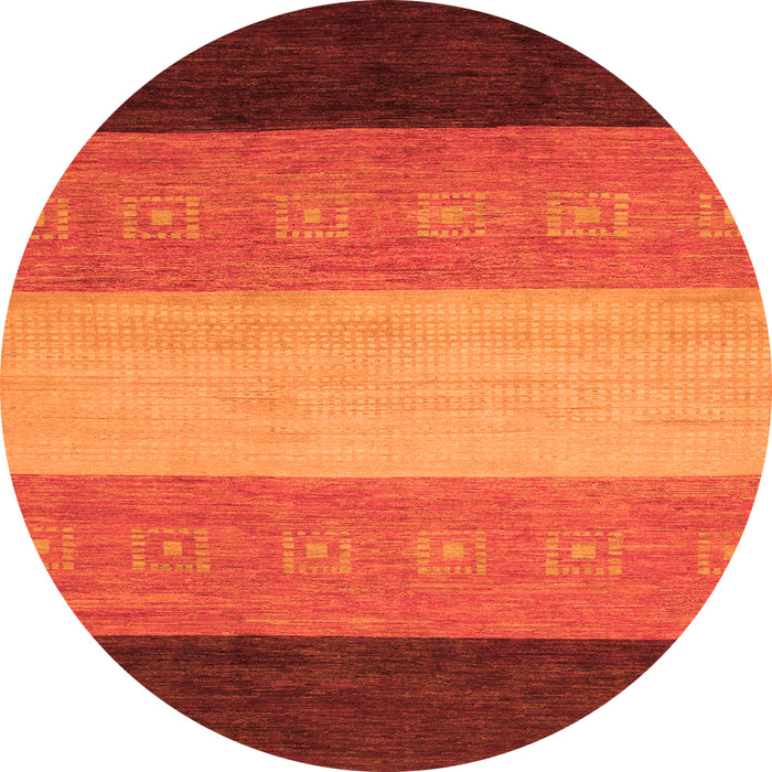 Round Abstract Orange Modern Rug, abs1446org