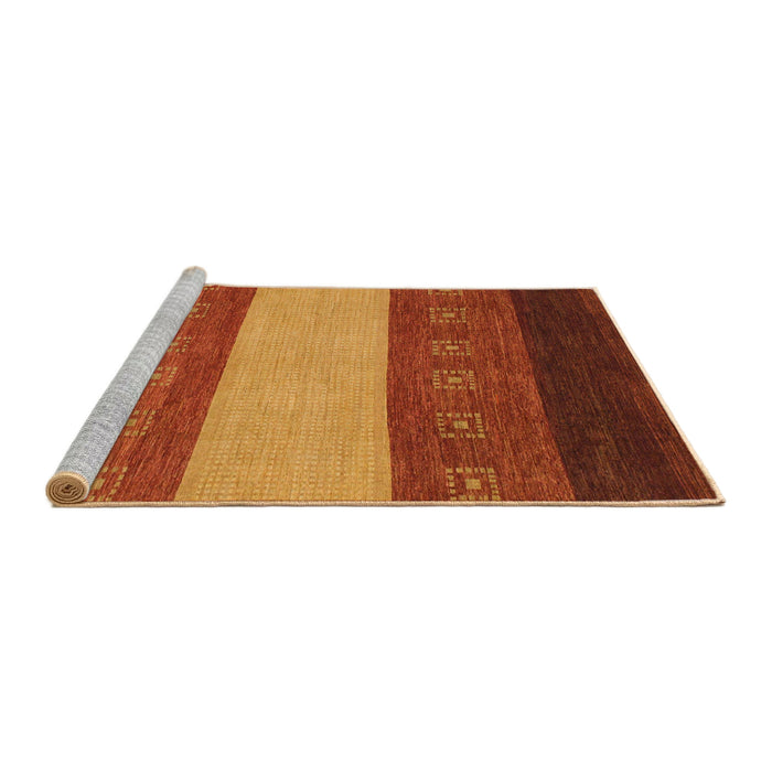 Sideview of Machine Washable Abstract Tomato Red Rug, wshabs1447