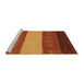 Sideview of Machine Washable Abstract Tomato Red Rug, wshabs1447