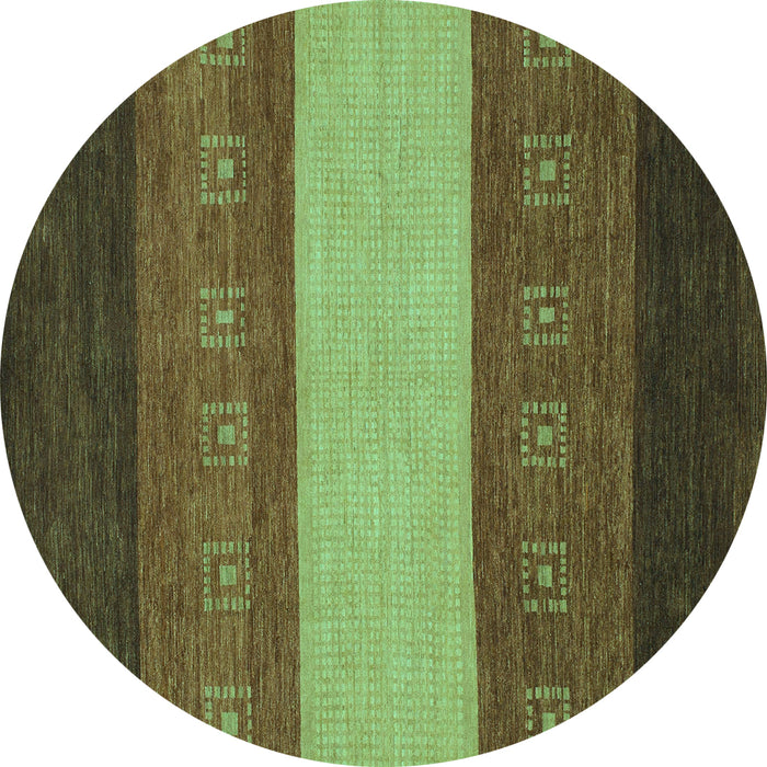 Round Abstract Turquoise Modern Rug, abs1447turq
