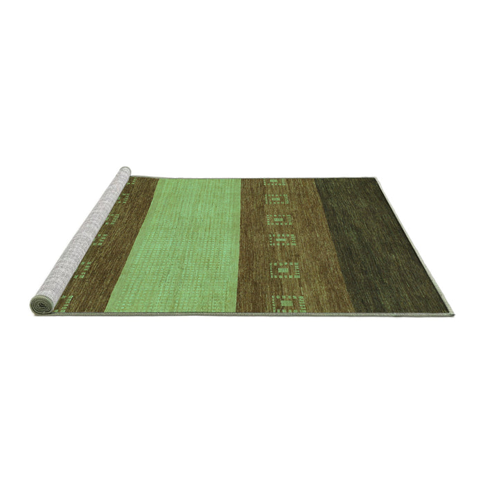 Sideview of Machine Washable Abstract Turquoise Modern Area Rugs, wshabs1447turq
