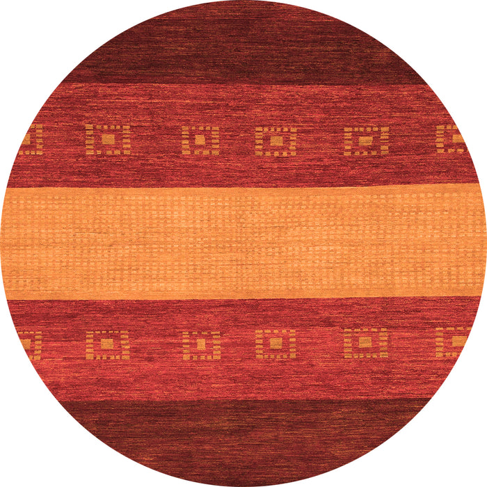 Round Abstract Orange Modern Rug, abs1447org