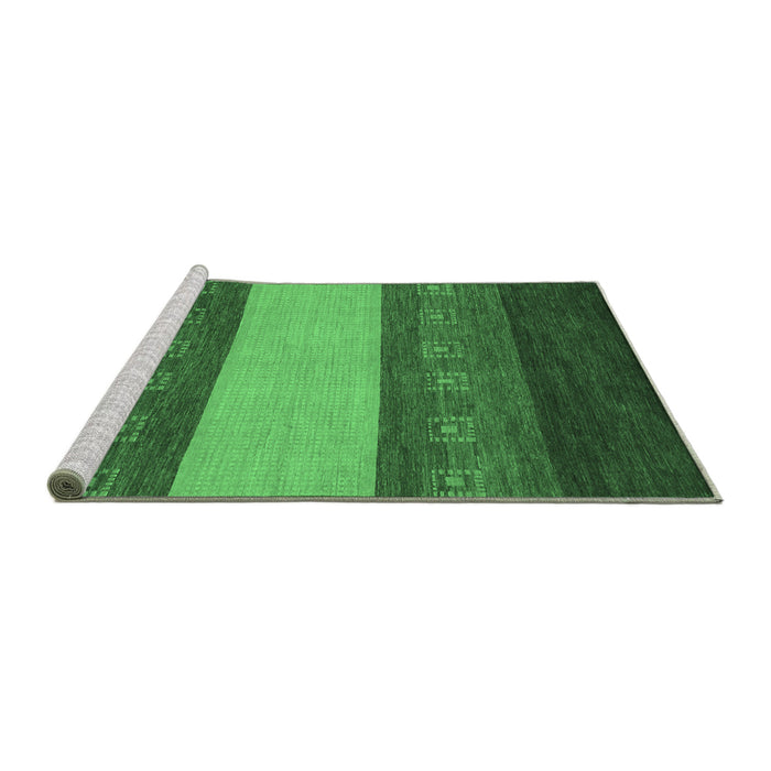 Sideview of Machine Washable Abstract Emerald Green Modern Area Rugs, wshabs1447emgrn