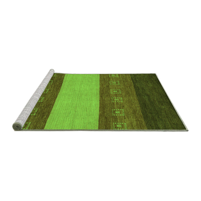 Sideview of Machine Washable Abstract Green Modern Area Rugs, wshabs1447grn
