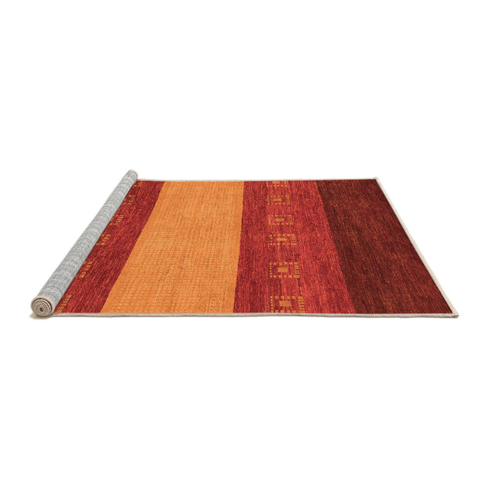 Sideview of Machine Washable Abstract Orange Modern Area Rugs, wshabs1447org