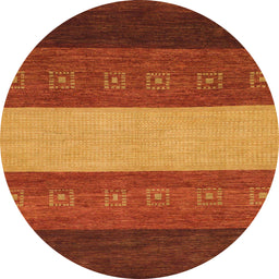 Round Abstract Red Modern Rug, abs1447