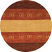 Round Abstract Red Modern Rug, abs1447