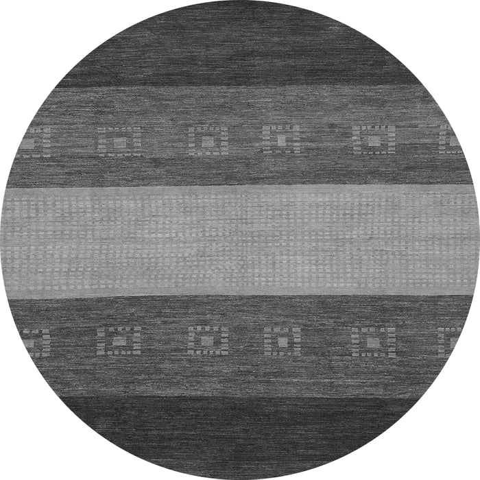 Round Abstract Gray Modern Rug, abs1447gry