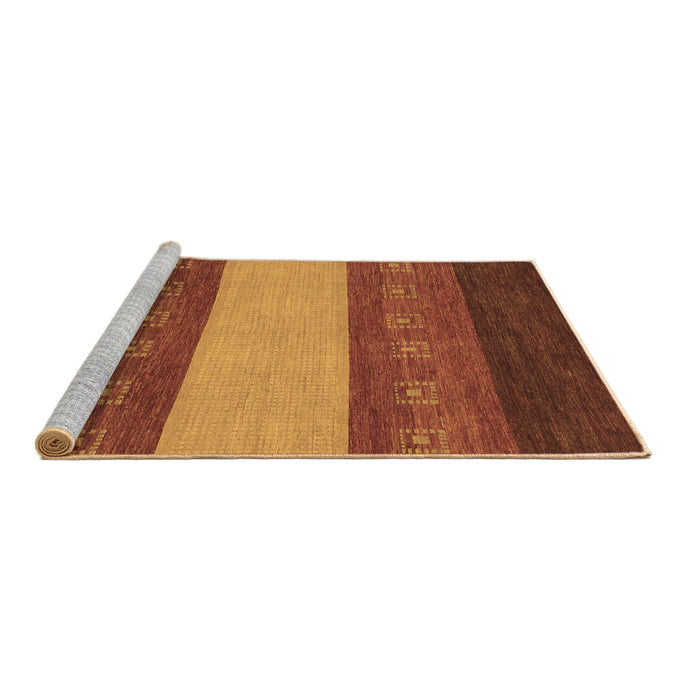 Sideview of Machine Washable Abstract Brown Modern Rug, wshabs1447brn