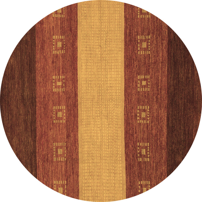 Round Abstract Brown Modern Rug, abs1447brn