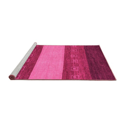 Sideview of Machine Washable Abstract Pink Modern Rug, wshabs1447pnk