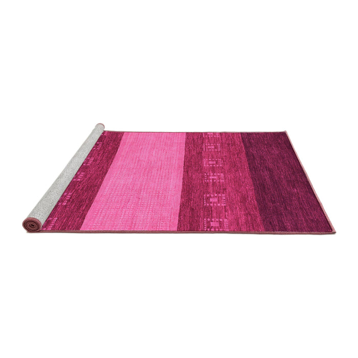 Sideview of Machine Washable Abstract Pink Modern Rug, wshabs1447pnk