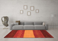 Machine Washable Abstract Orange Modern Rug, wshabs1447org