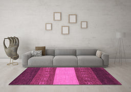 Machine Washable Abstract Purple Modern Area Rugs in a Living Room, wshabs1447pur