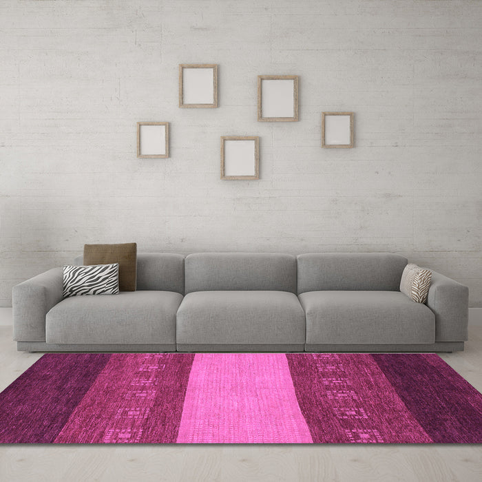 Machine Washable Abstract Purple Modern Area Rugs in a Living Room, wshabs1447pur