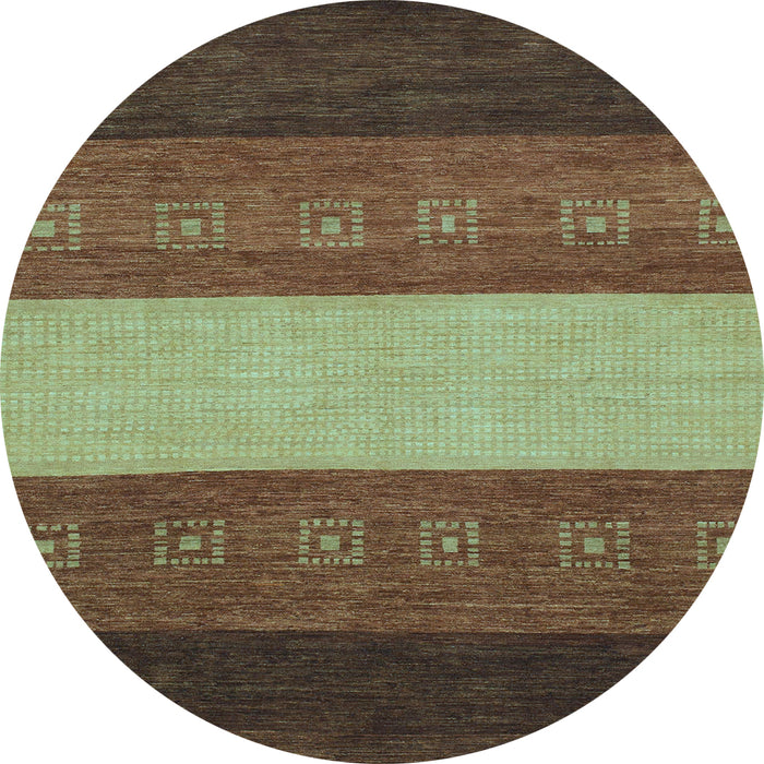 Round Abstract Light Blue Modern Rug, abs1447lblu