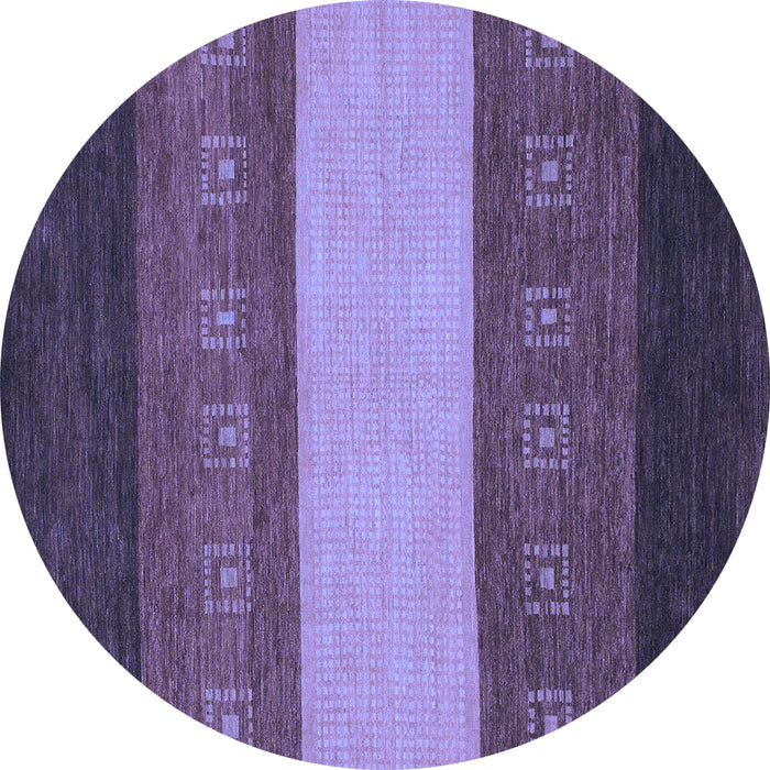 Round Abstract Blue Modern Rug, abs1447blu
