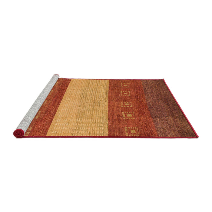 Sideview of Machine Washable Abstract Red Rug, wshabs1448