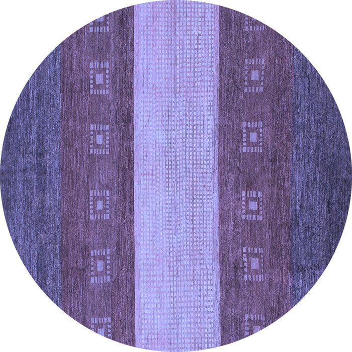 Round Abstract Blue Modern Rug, abs1448blu