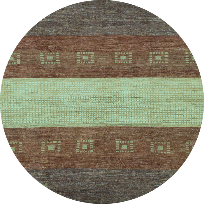 Round Abstract Light Blue Modern Rug, abs1448lblu