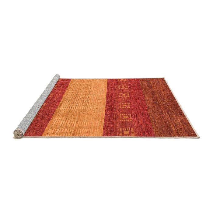 Sideview of Machine Washable Abstract Orange Modern Area Rugs, wshabs1448org