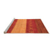 Sideview of Machine Washable Abstract Orange Modern Area Rugs, wshabs1448org