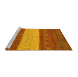 Sideview of Machine Washable Abstract Yellow Modern Rug, wshabs1448yw