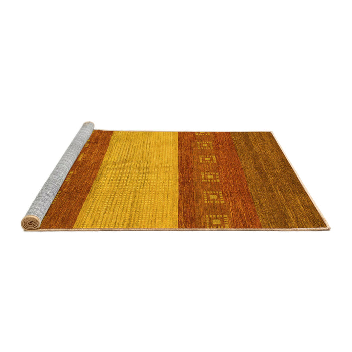 Sideview of Machine Washable Abstract Yellow Modern Rug, wshabs1448yw