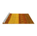 Sideview of Machine Washable Abstract Yellow Modern Rug, wshabs1448yw