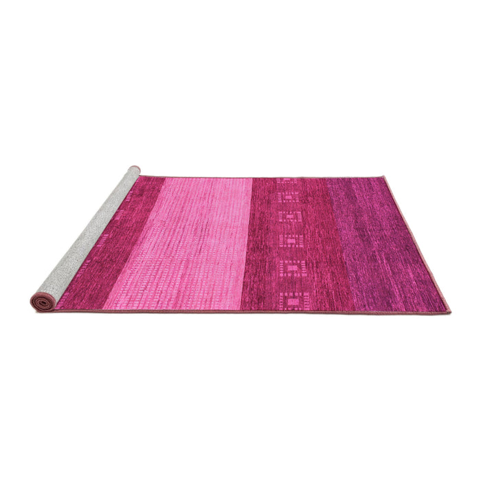 Sideview of Machine Washable Abstract Pink Modern Rug, wshabs1448pnk