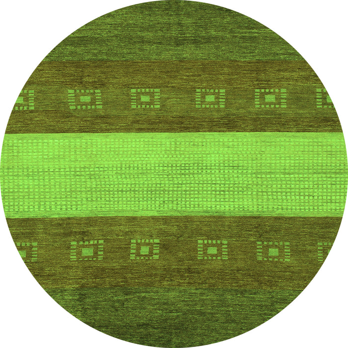Round Abstract Green Modern Rug, abs1448grn